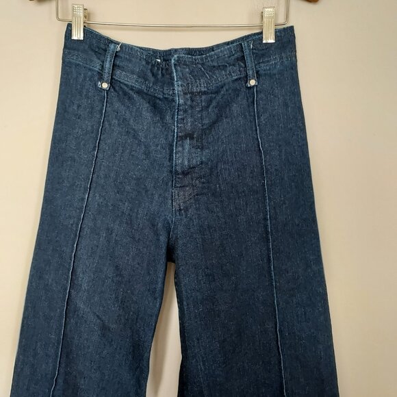 Zara Hi Waist Wide Leg Denim Pants Size 6 - Picture 3 of 12